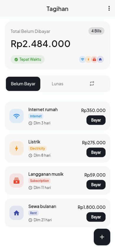Tampilan Ollo dengan data demo